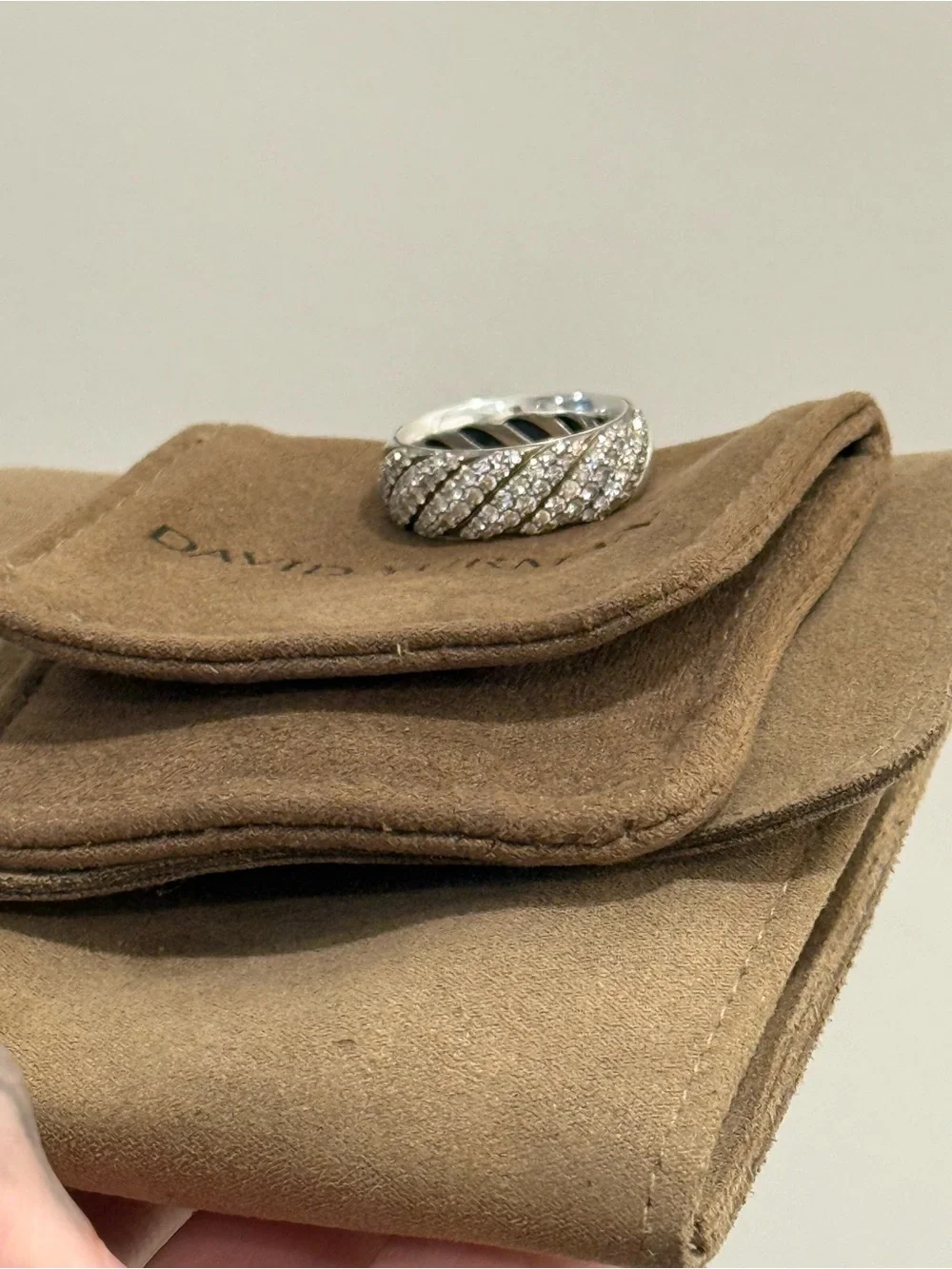 David yurman Sculpted cable Pave band ring
